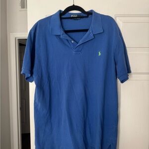 Ralph Lauren Blue Polo Shirt with Green Emblem